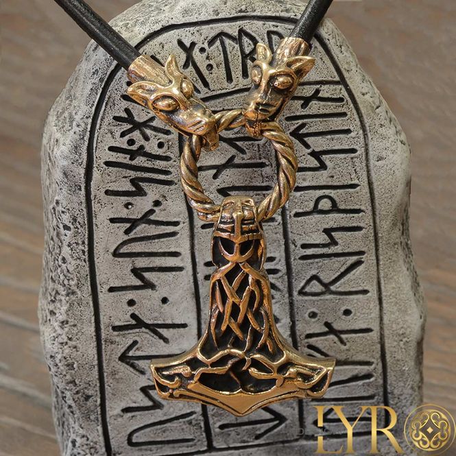 Hovedbilde Torshammer med Fenrishoder - Bronse