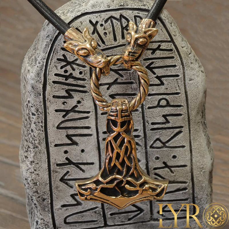 Torshammer med Fenrishoder - Bronse
