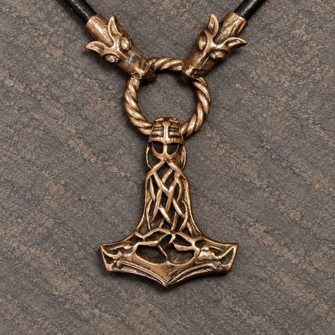 Hovedbilde Torshammer med Fenrishoder - Bronse