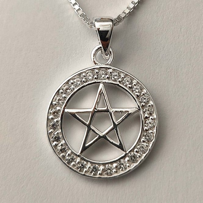 Hovedbilde Pentagram med Cubic Zirconia - Sølv